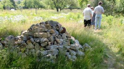 Naturschaugarten - Aus heimischen Materialien werden beispielsweise Steinmauern gebaut.